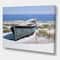 Designart - Blue Boat on Beach - Nautical & Coastal Canvas Artwork